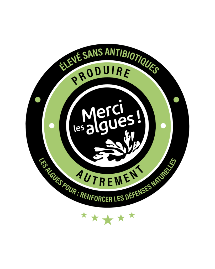 Label Merci les algues - élevé sans antibiotiques